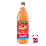 Robinsons Fruit Creations peach raspberry squash 1L, imported from the UK