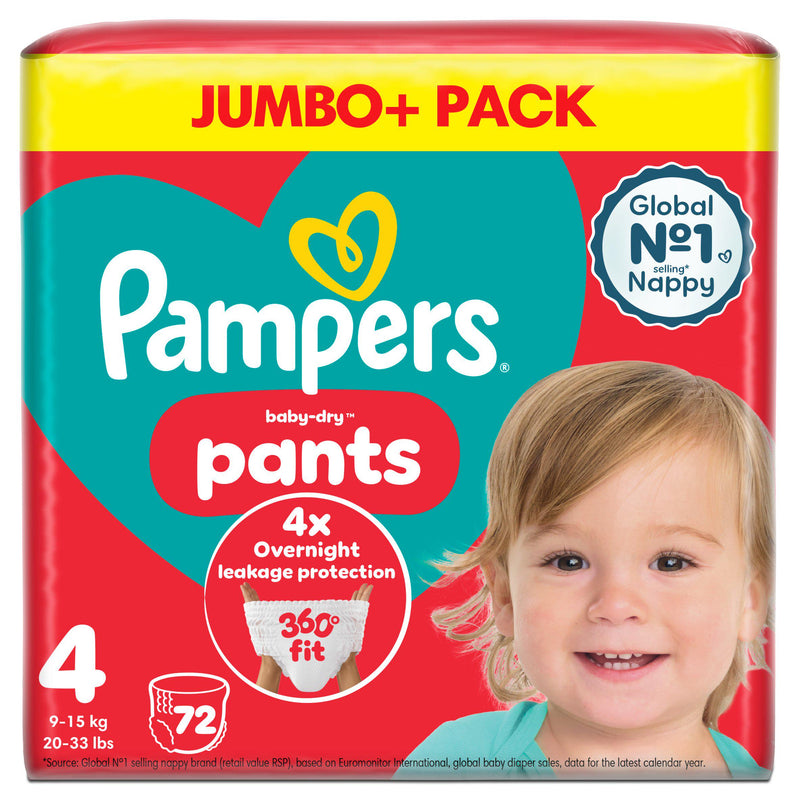 Pampers Baby-Dry nappy pants size 4 72 count, UK version