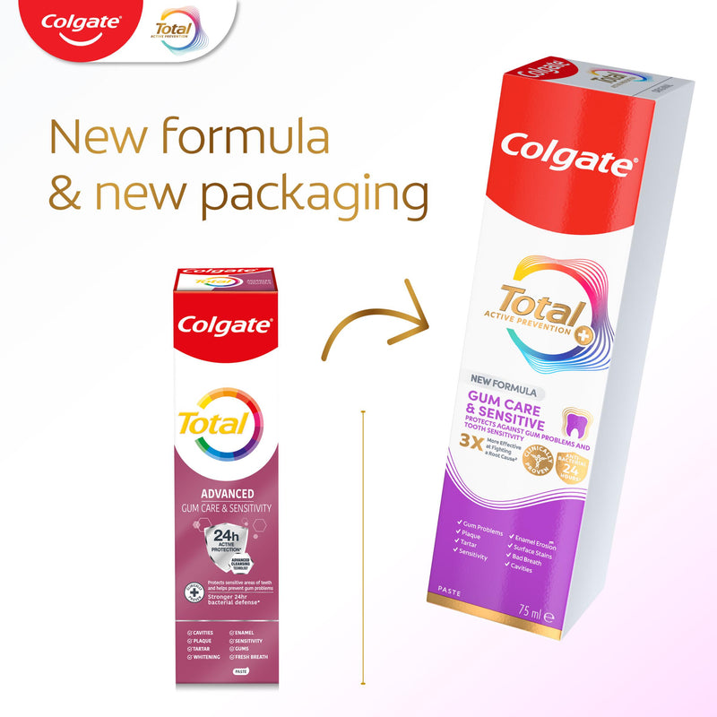 Colgate Total active prevention gum care toothpaste 75ml, UK version