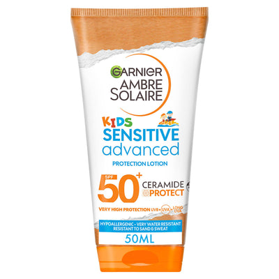 Sainsburys Garnier Ambre Solaire Kids Sensitive Advanced Sun Protection Lotion SPF 50+ 175ml- Buy online at McGrocer