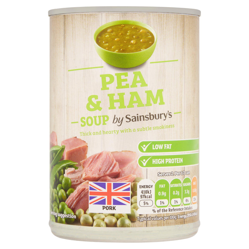 Sainsbury's pea and ham soup 400g (British brand)