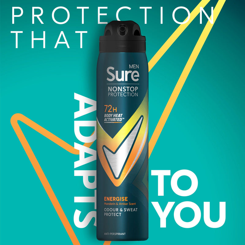 Sure Men Nonstop antiperspirant deodorant energise 250ml, UK version
