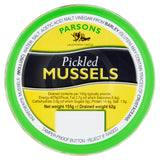 Parsons pickled mussels 155g, imported from the UK