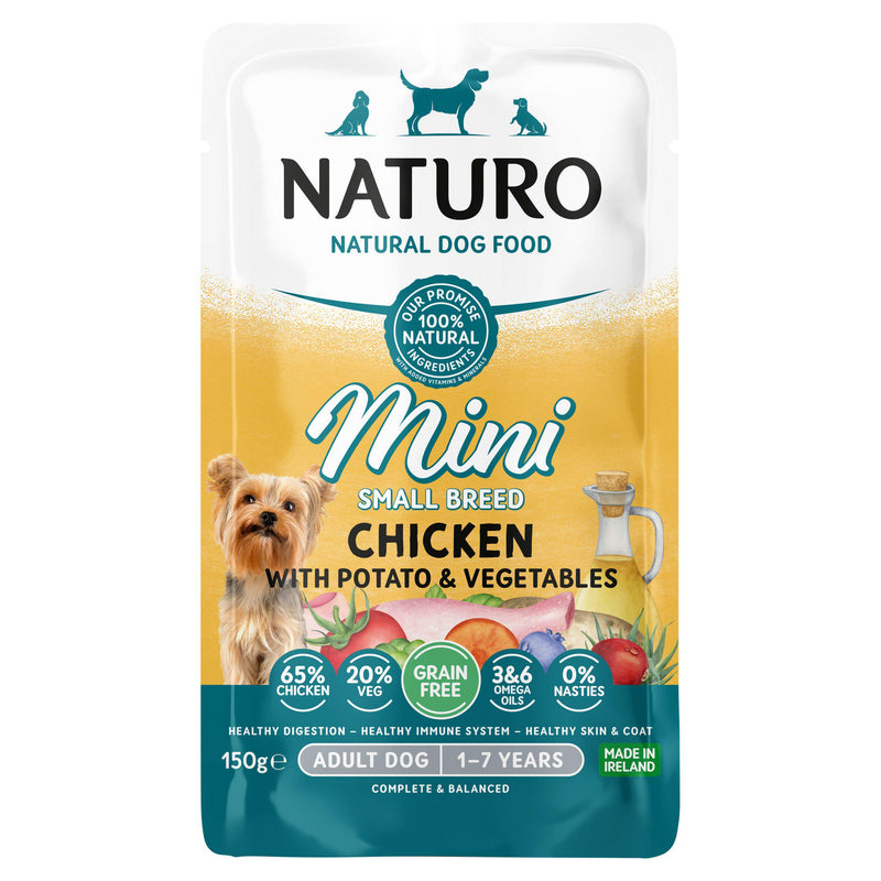 Naturo adult dog food chicken potato vegetables 150g - British product