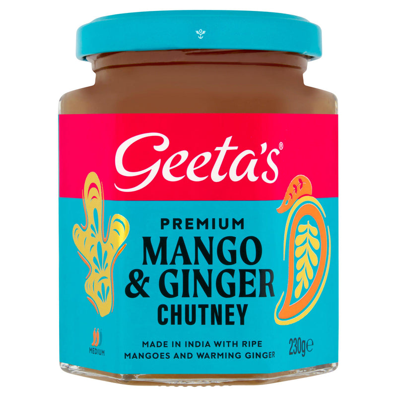 Geeta's mango ginger chutney medium 230g, UK version