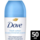 Sainsburys Dove Advanced Care Fresh Cotton & Sea Minerals Antiperspirant Roll-On Deodorant 50ml- Buy online at McGrocer
