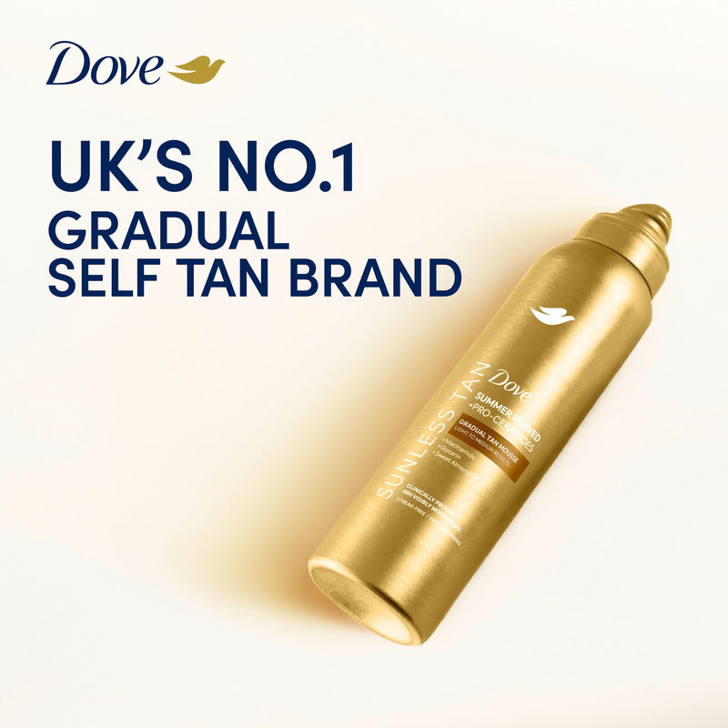Dove gradual tanning mousse light medium 150ml, imported from the UK