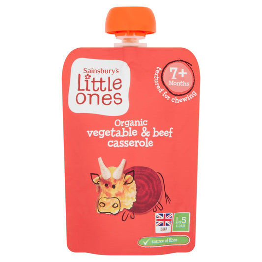 Sainsbury's Little Ones Organic Vegetable & Beef Casserole 7+ Months 130g GOODS Sainsburys   