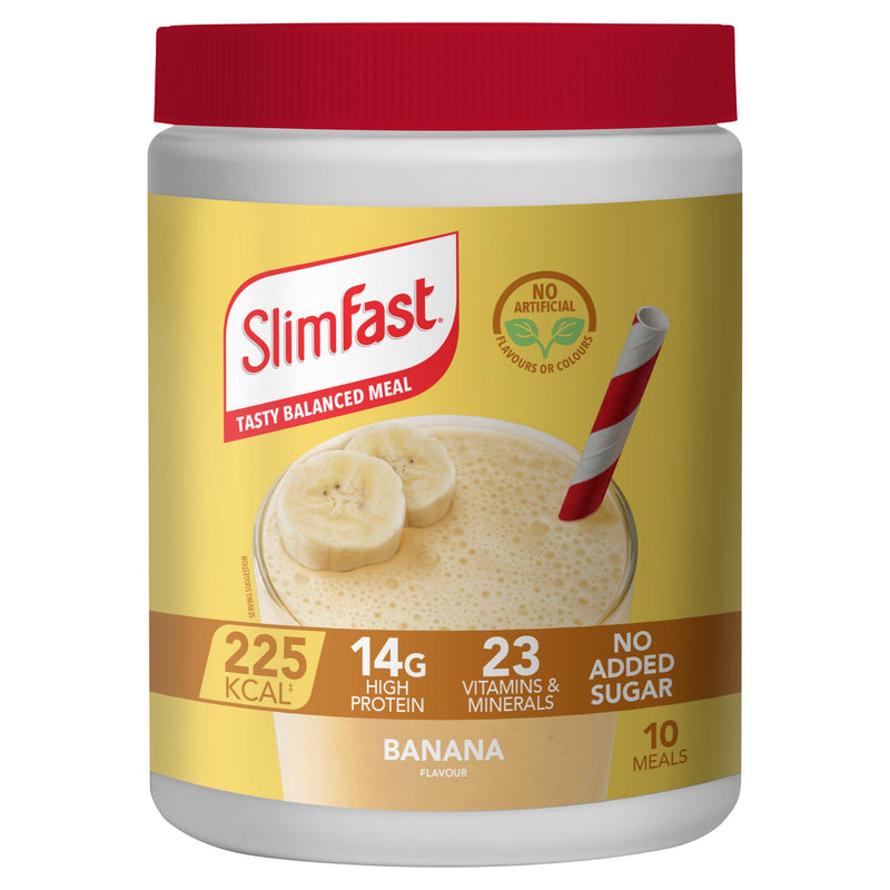 SlimFast meal replacement shake powder banana flavour 365g, UK version