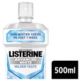Sainsburys Listerine Advanced White Milder Taste Mouthwash 500ml- Buy online at McGrocer