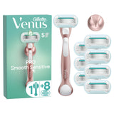 Gillette Venus Deluxe Smooth Sensitive Rose Gold razor blades pack of 8 - British product
