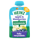 Sainsburys Heinz Apple & Blueberries Baby Food Fruit Pouch 6+ Months 100g- Buy online at McGrocer
