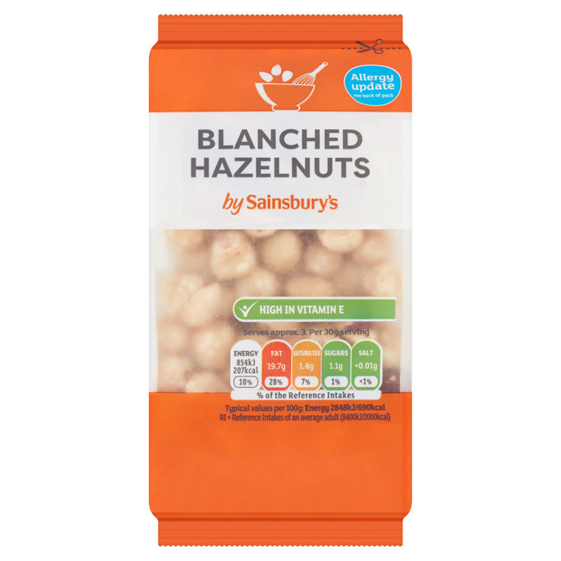 Sainsbury's Blanched Hazelnuts Roasted 100g (British brand)
