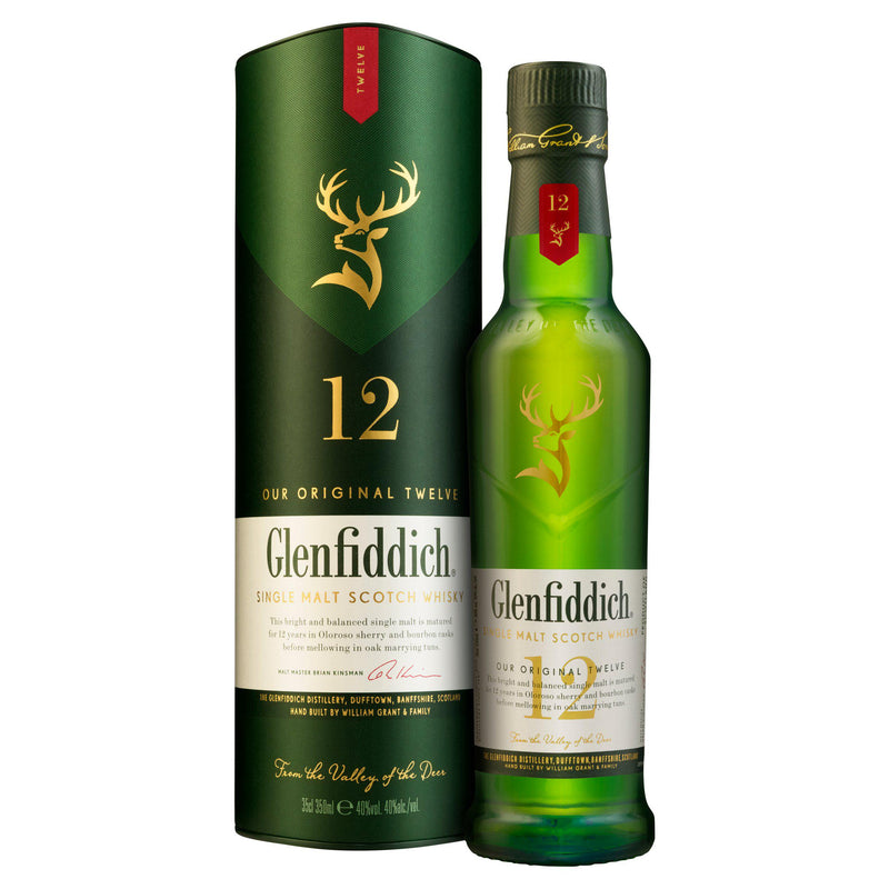 Glenfiddich 12 Year Old single malt Scotch whisky 35cl (British brand)