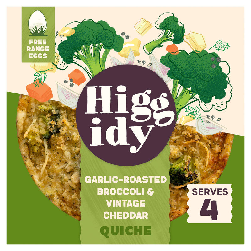 Higgidy Garlic Roasted Broccoli & Vintage Cheddar Quiche 400g