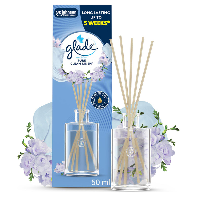 Glade Clean Linen Reed Diffuser 50ml, UK version
