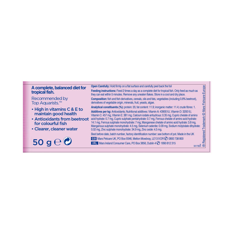 Aquarian fish food flakes 50g - British product