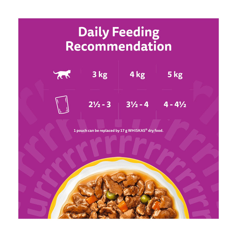 Whiskas 1+ Wet Cat Food Pouches 12x85g (British brand)