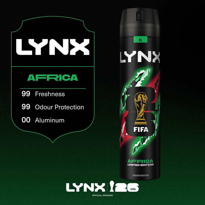 Lynx aerosol deodorant body spray Africa 48h 250ml, UK version