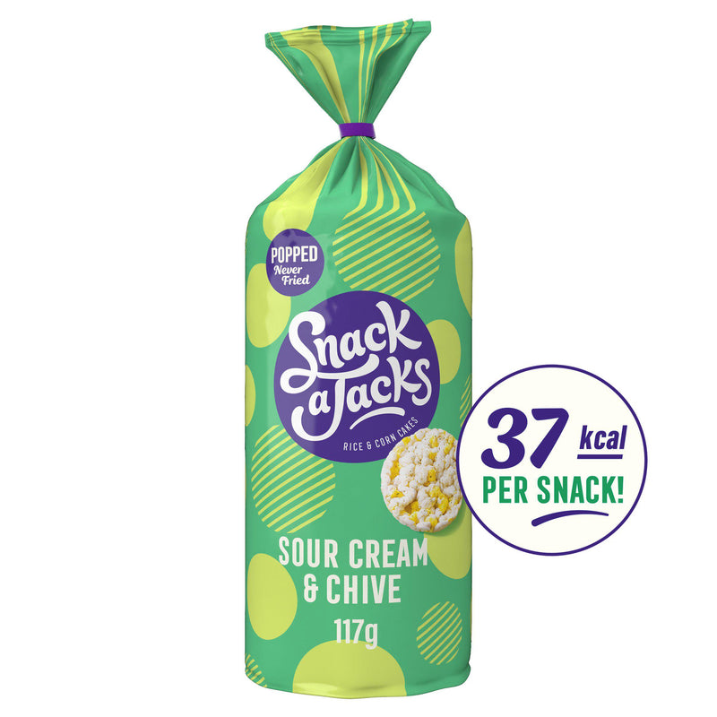 Snack A Jacks Sour Cream Chive Rice Cakes 117g (British brand)