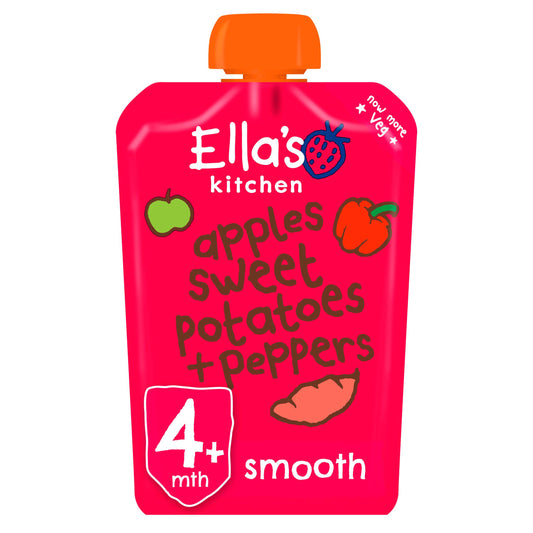 Ella's Kitchen Organic Apples, Sweet Potatoes & Peppers Baby Food Pouch 4+ Months 120g GOODS Sainsburys   