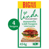 Linda McCartney's Mozzarella Burgers 454g, imported from the UK