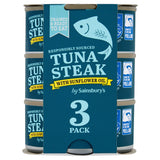 Sainsbury's tuna steak in sunflower oil 3x120g (British brand)