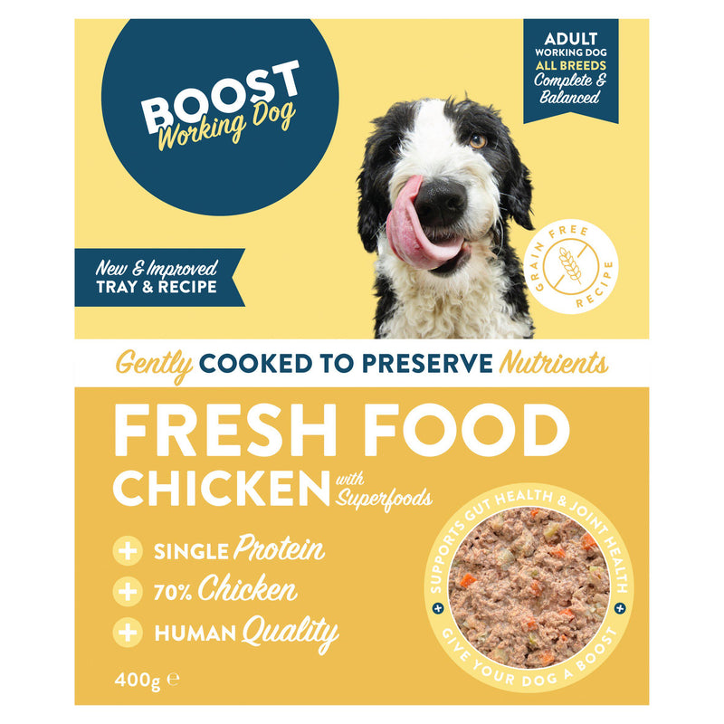 Boost dog food Chicken with Seasonal Veg 400g, UK version