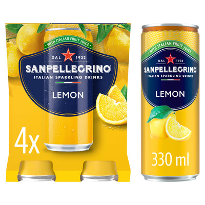 Sainsburys San Pellegrino Italian Sparkling Lemonade 4 x 330ml- Buy online at McGrocer