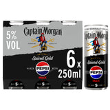 Captain Morgan ready to drink rum Spiced Gold & Pepsi Max 6x250ml (British brand)