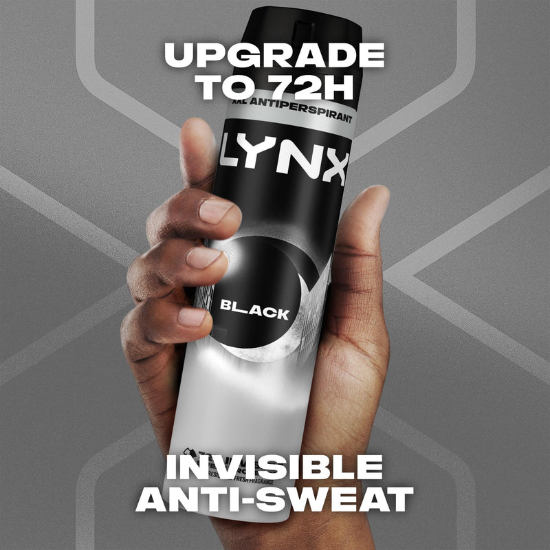 Lynx Black deodorant spray 250ml, imported from the UK
