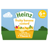 Sainsburys Heinz Fruity Banana Custard Baby Food Dessert Pots 6+ Months 4x100g- Buy online at McGrocer