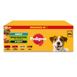 Sainsburys Pedigree Adult Wet Dog Food Mixed In Gravy Pouches Mega Pack 40x100g- Buy online at McGrocer