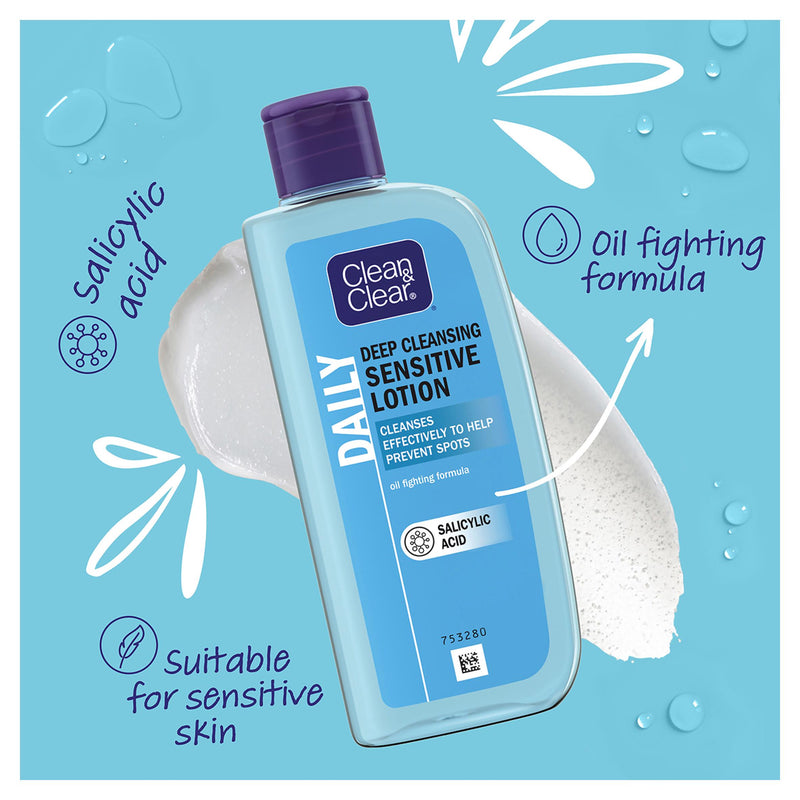 Clean & Clear deep cleansing lotion sensitive skin 200ml - British product