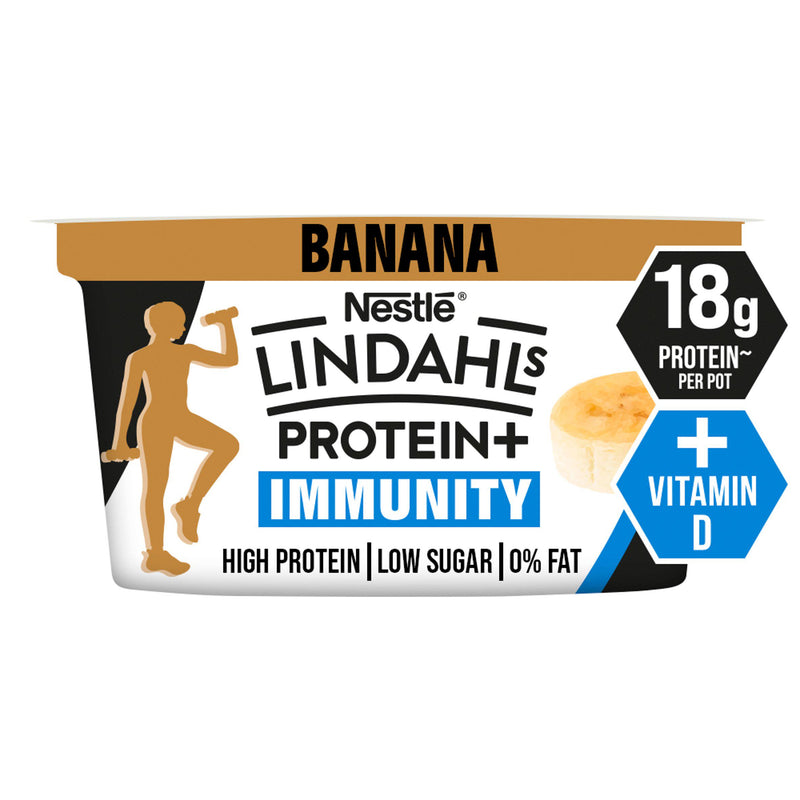 Lindahls banana flavour protein yogurt 150g, imported from the UK
