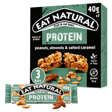 Sainsburys Eat Natural Protein Peanuts Almonds Salted Caramel Fruit & Nut Cereal Bars 3x40g- Buy online at McGrocer
