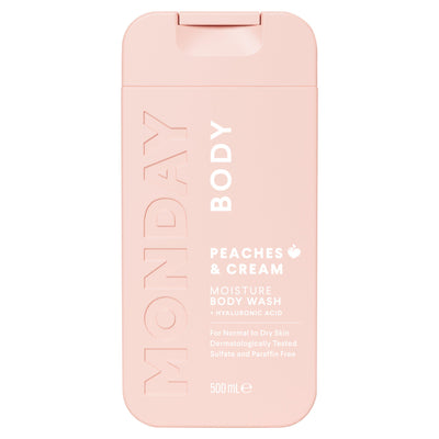 Sainsburys Monday Haircare Peaches & Cream Moisture Body Wash 500ml- Buy online at McGrocer
