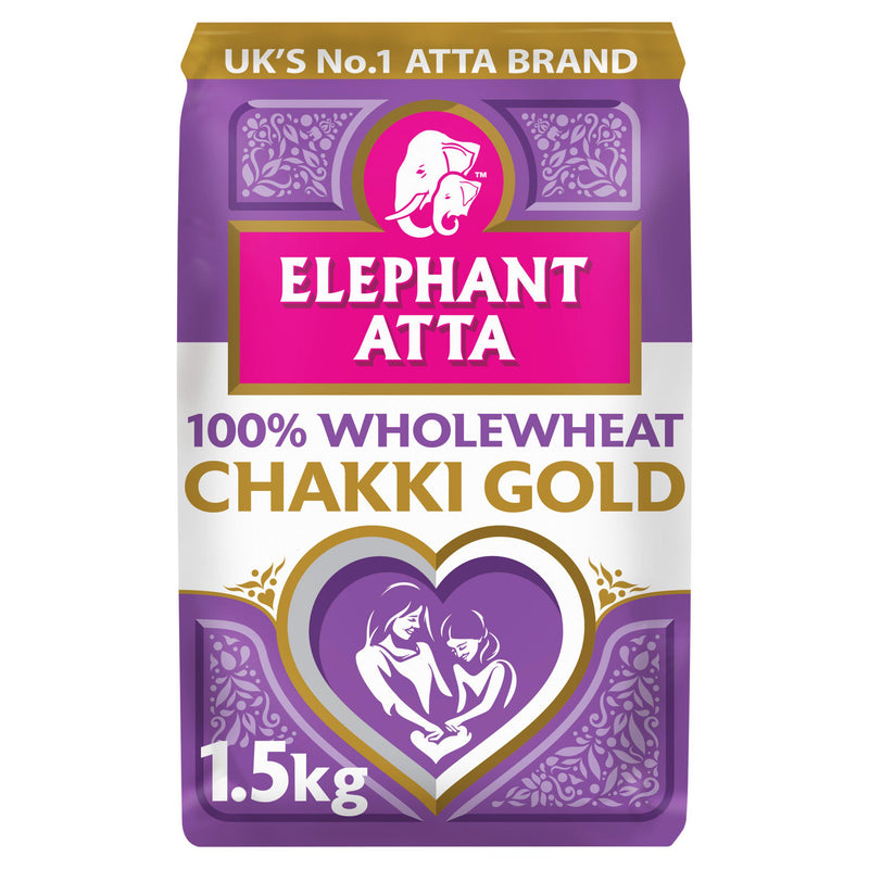 Elephant Atta Chakki Gold whole wheat chapatti flour 1.5kg - British product