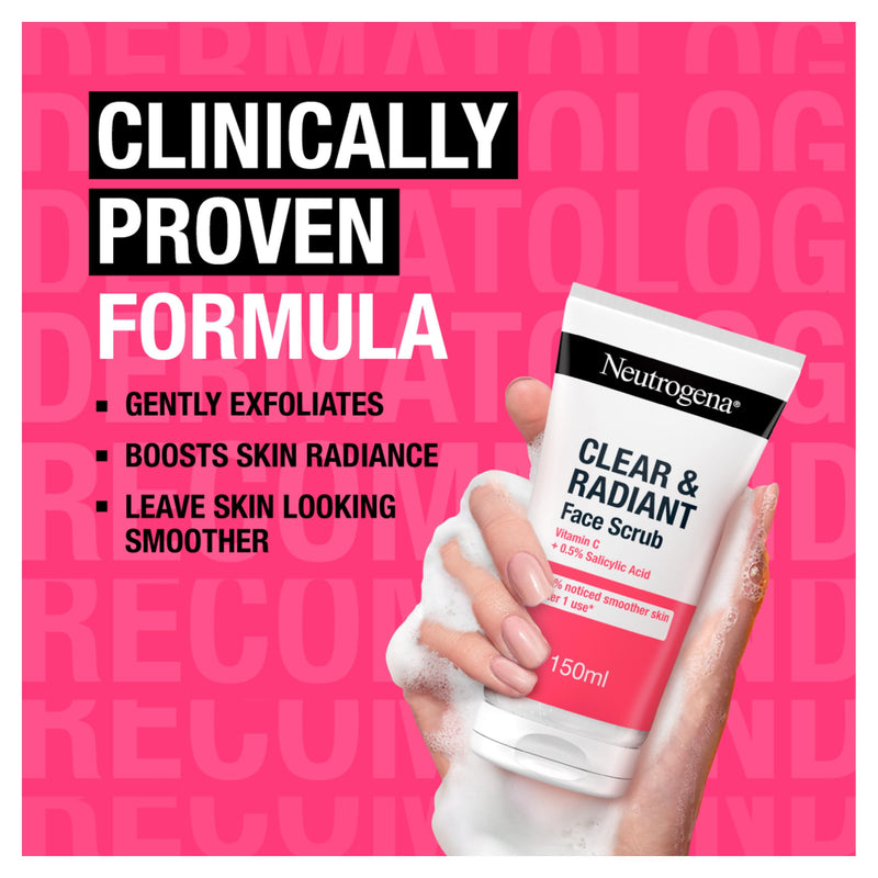 Neutrogena Clear & Radiant face scrub 150ml (British brand)