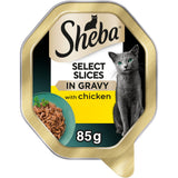 Sainsburys Sheba Select Slices with Chicken in Gravy Cat Food Tray 85g- Buy online at McGrocer