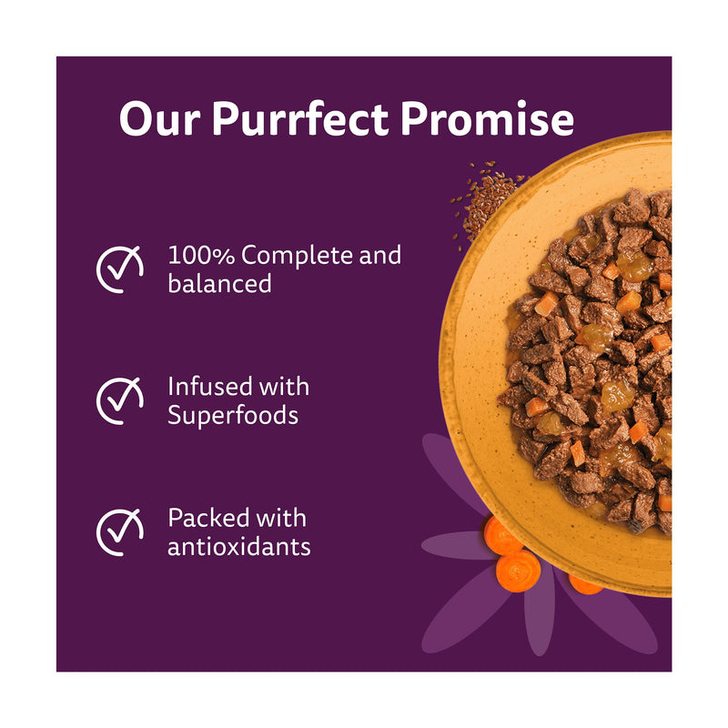 Whiskas Superfoods poultry in jelly pouches 6x50g, imported from the UK