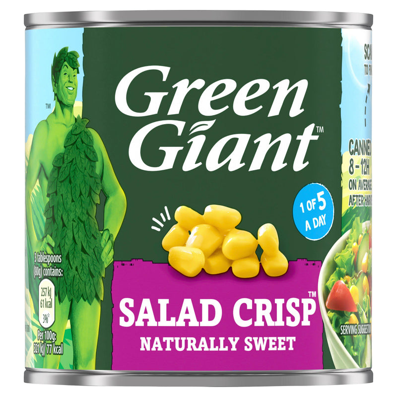 Green Giant sweet corn in brine 160g, imported from the UK