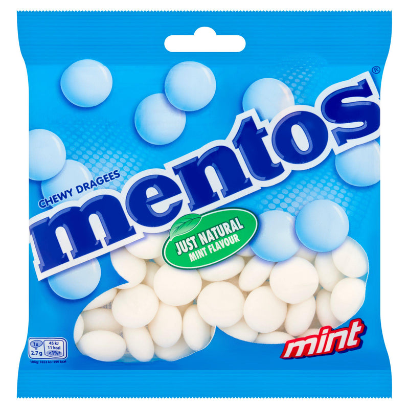 Mentos Mint Chewy Dragees 150g bag (British brand)