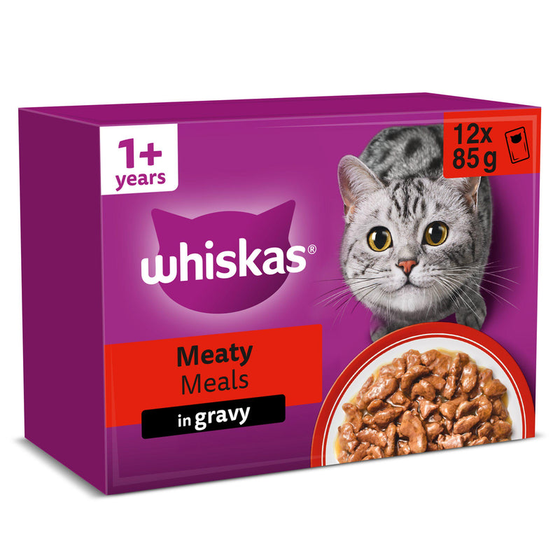 Whiskas Meaty Meals pouches in gravy 12x85g (British brand)