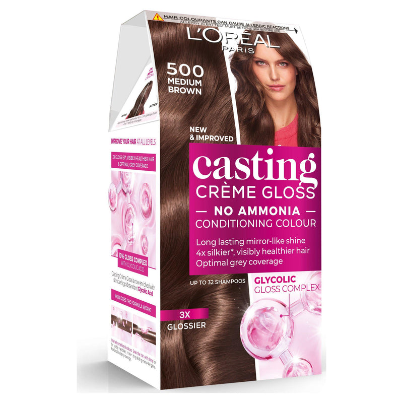 L'Oreal Paris hair gloss light brown shade 500, UK version