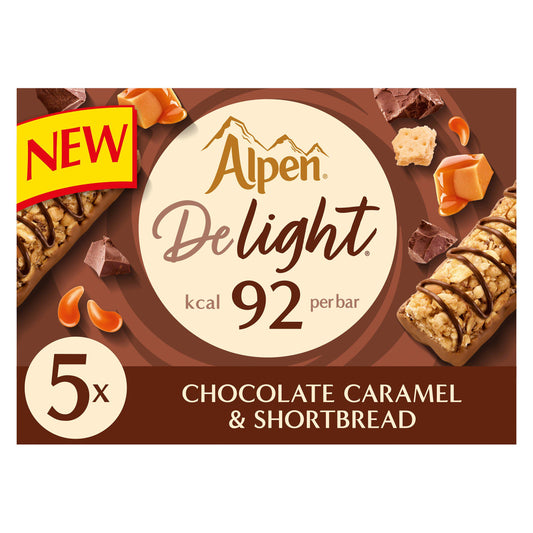Alpen Delight Chocolate Caramel Shortbread Bars 5x24g GOODS Sainsburys   