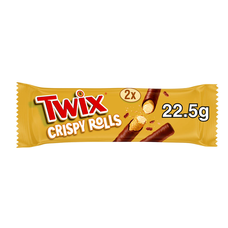 Twix chocolate caramel crispy rolls 22.5g, imported from the UK