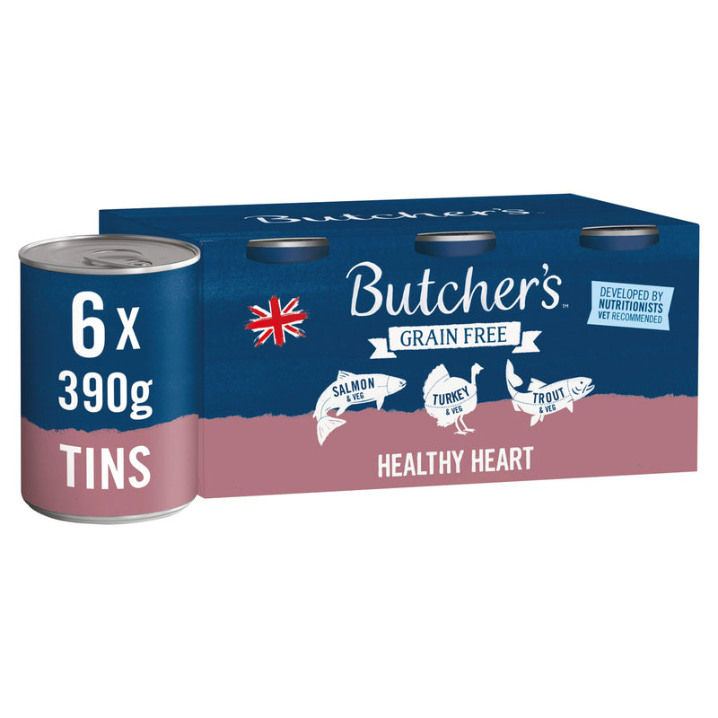 Butcher's Healthy Heart dog food tins 6x390g - British product