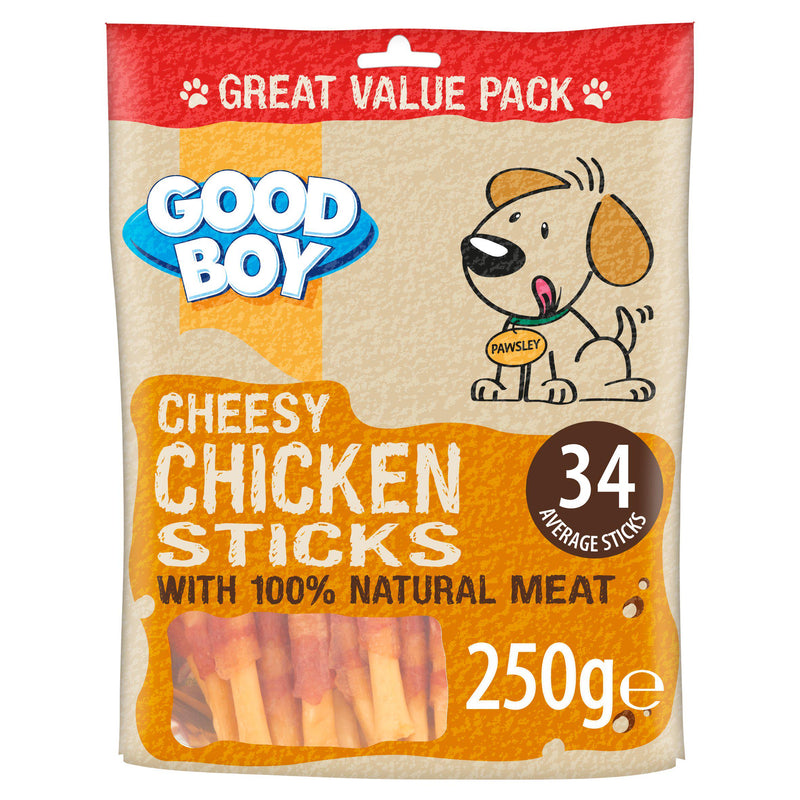 Low-Fat Cheesy Chicken Dog Treat Sticks 250g