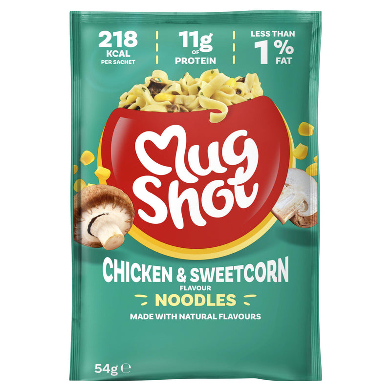 Mug Shot noodles chicken sweetcorn 54g (British brand)
